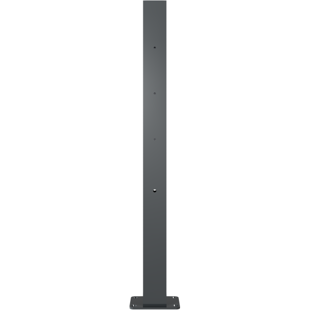 Ornamental bollard | square steel tube 70 x 70 mm | series 4073B | stationary, to be fixed by plugswith base plate 100 x 150 mm